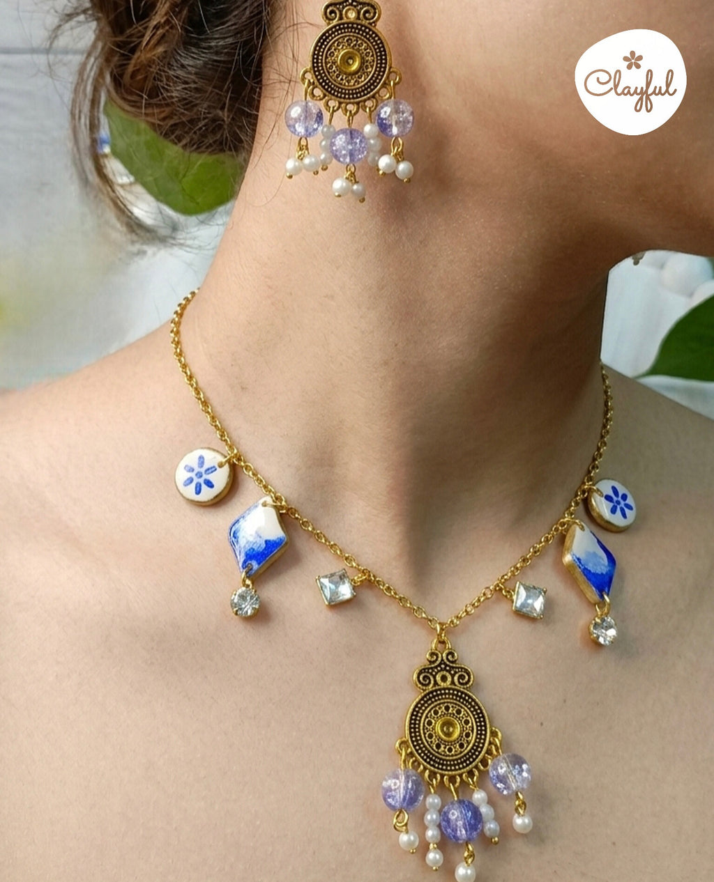 Royal blue necklace Set