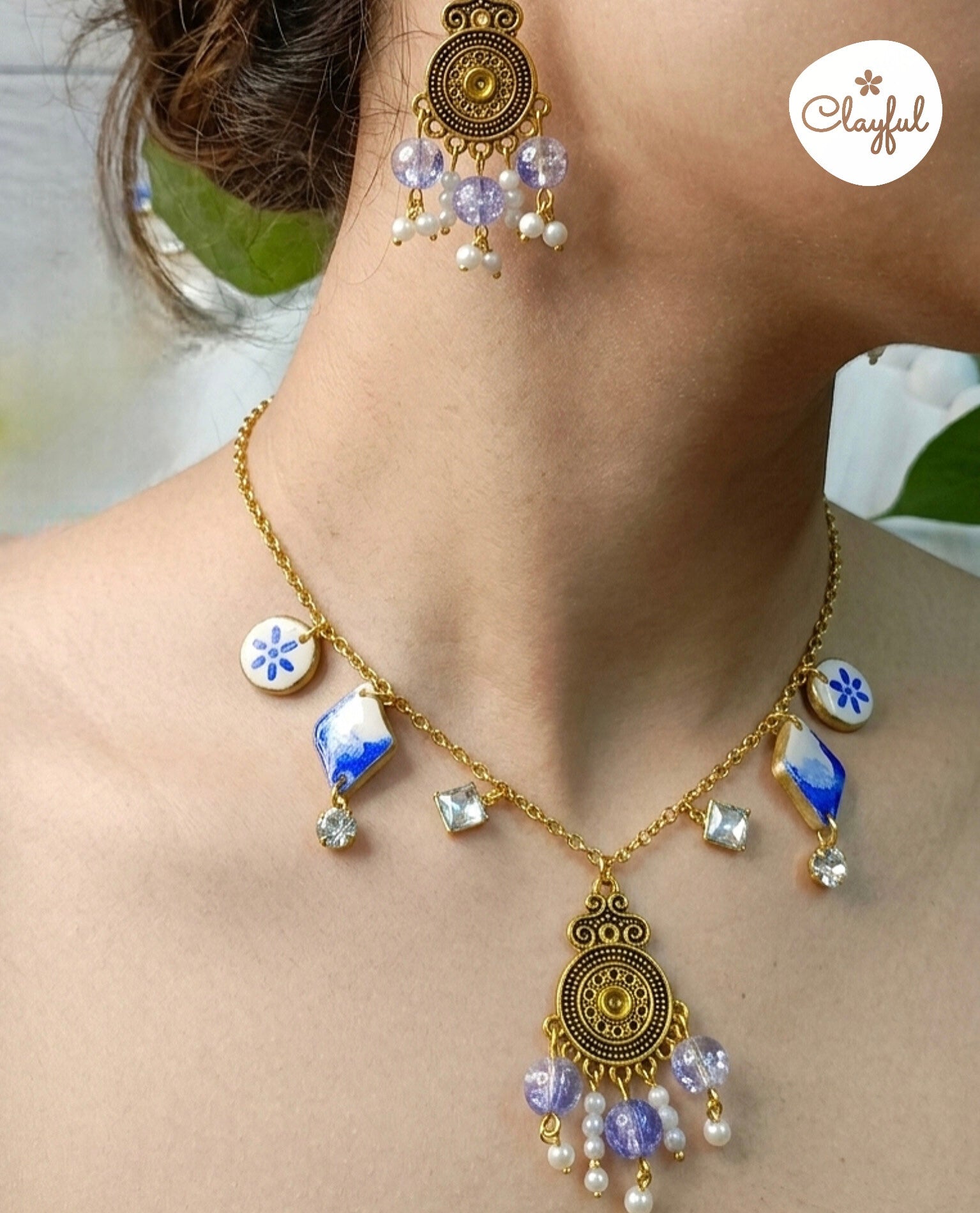 Royal blue necklace Set