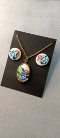 Clayful Bluebell Garden Pendant Set