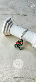 Clayful Midnight Floral Initial Pendant