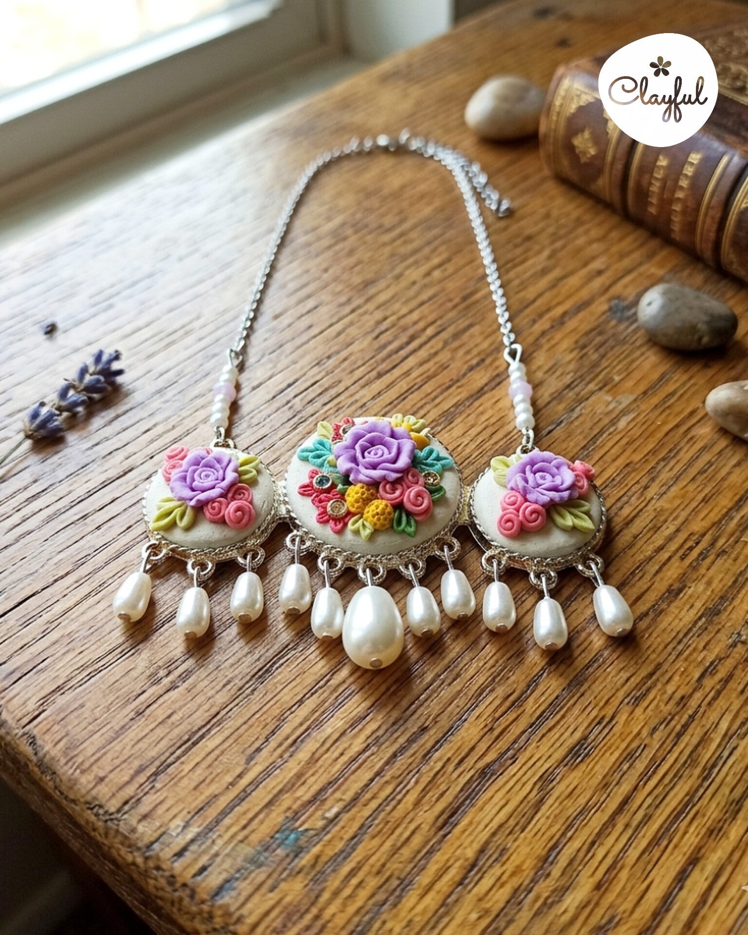 Lavender Pearl Necklace