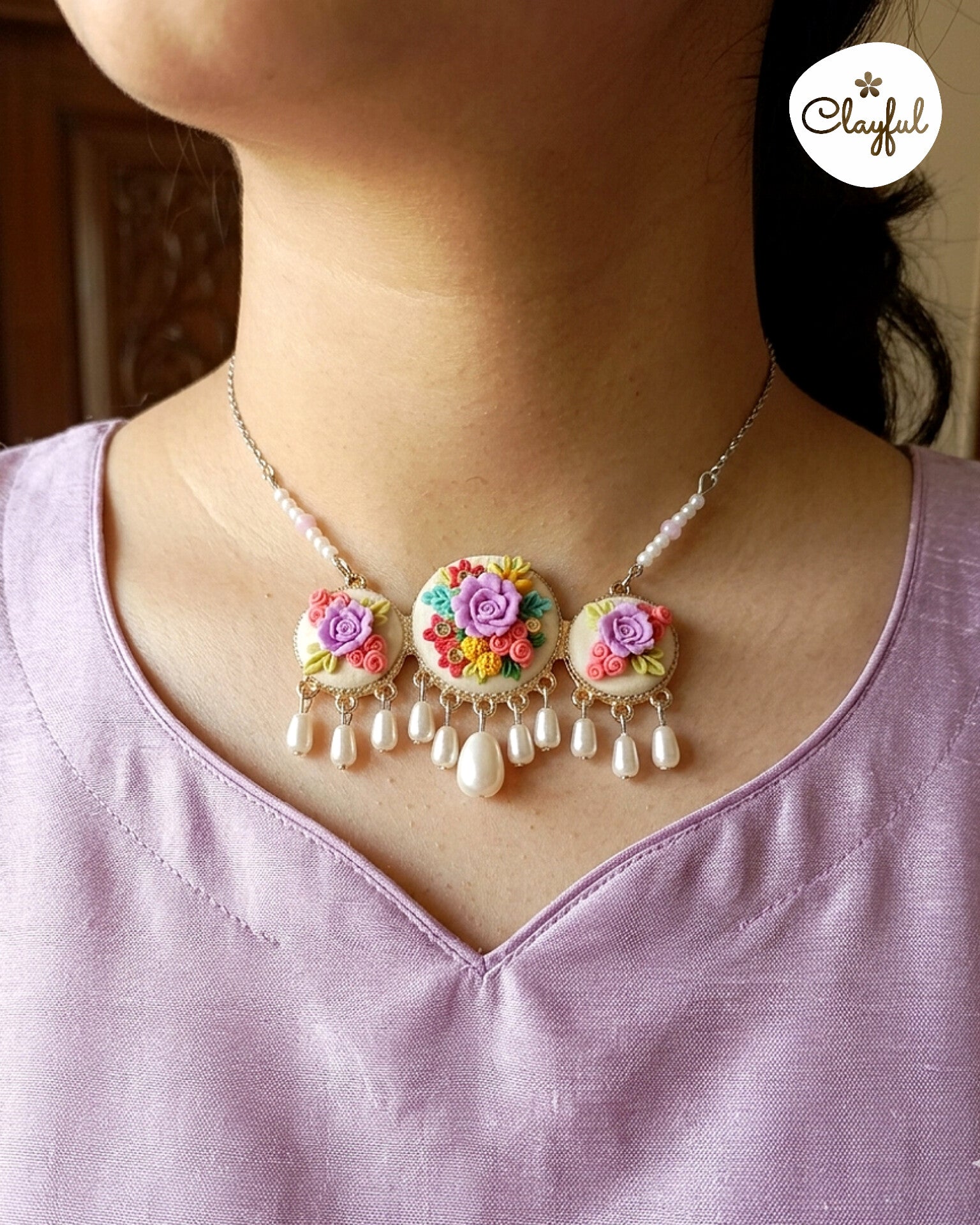Lavender Pearl Necklace