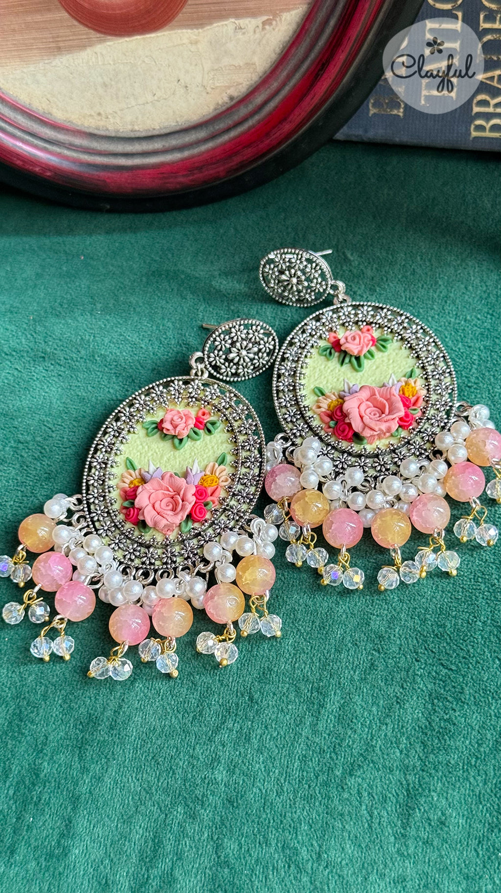 Pink Rose Jhumkay