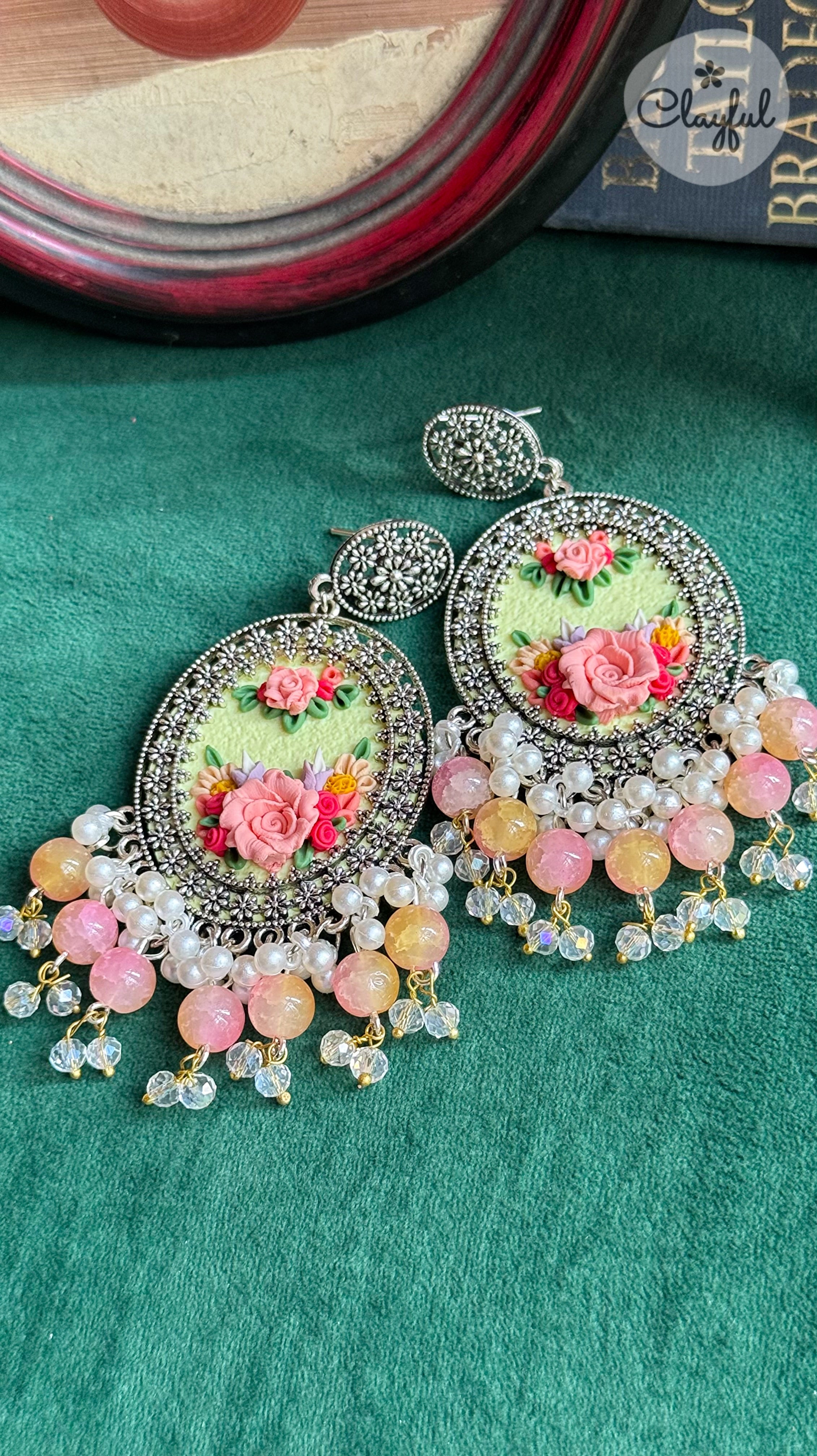 Pink Rose Jhumkay