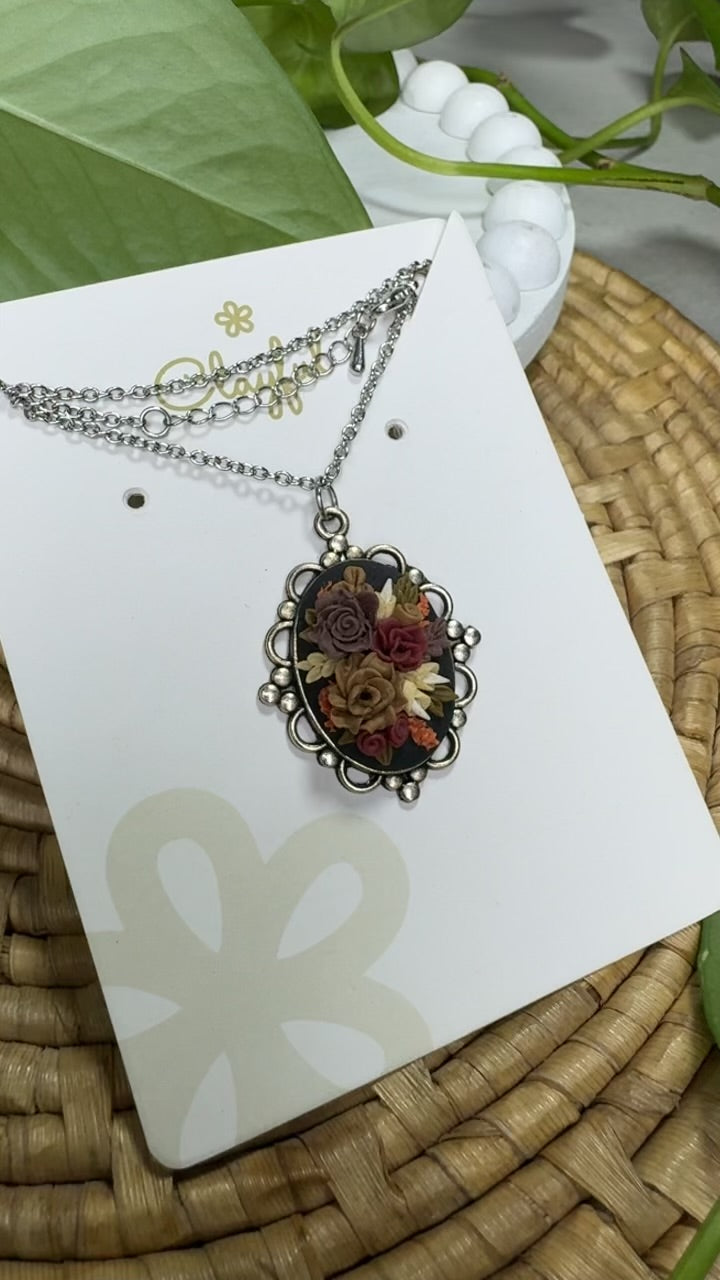 Clayful Twilight Rose Bouquet Pendant
