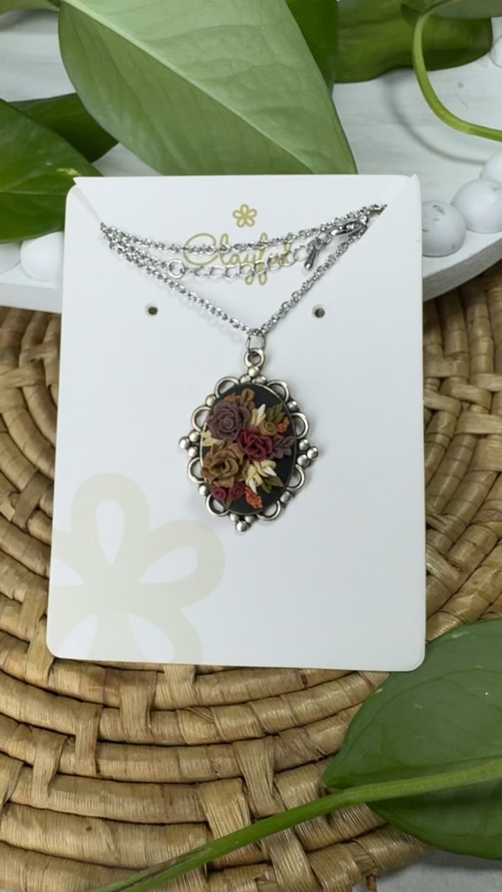 Clayful Twilight Rose Bouquet Pendant