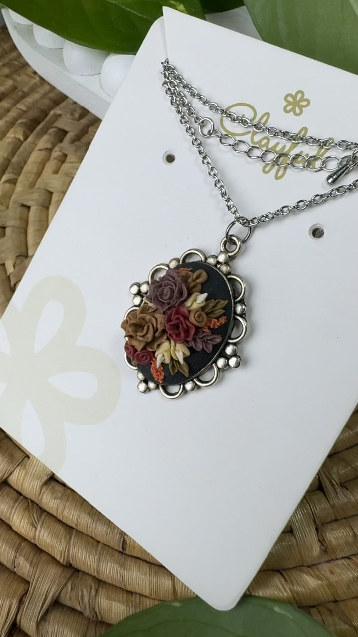 Clayful Twilight Rose Bouquet Pendant