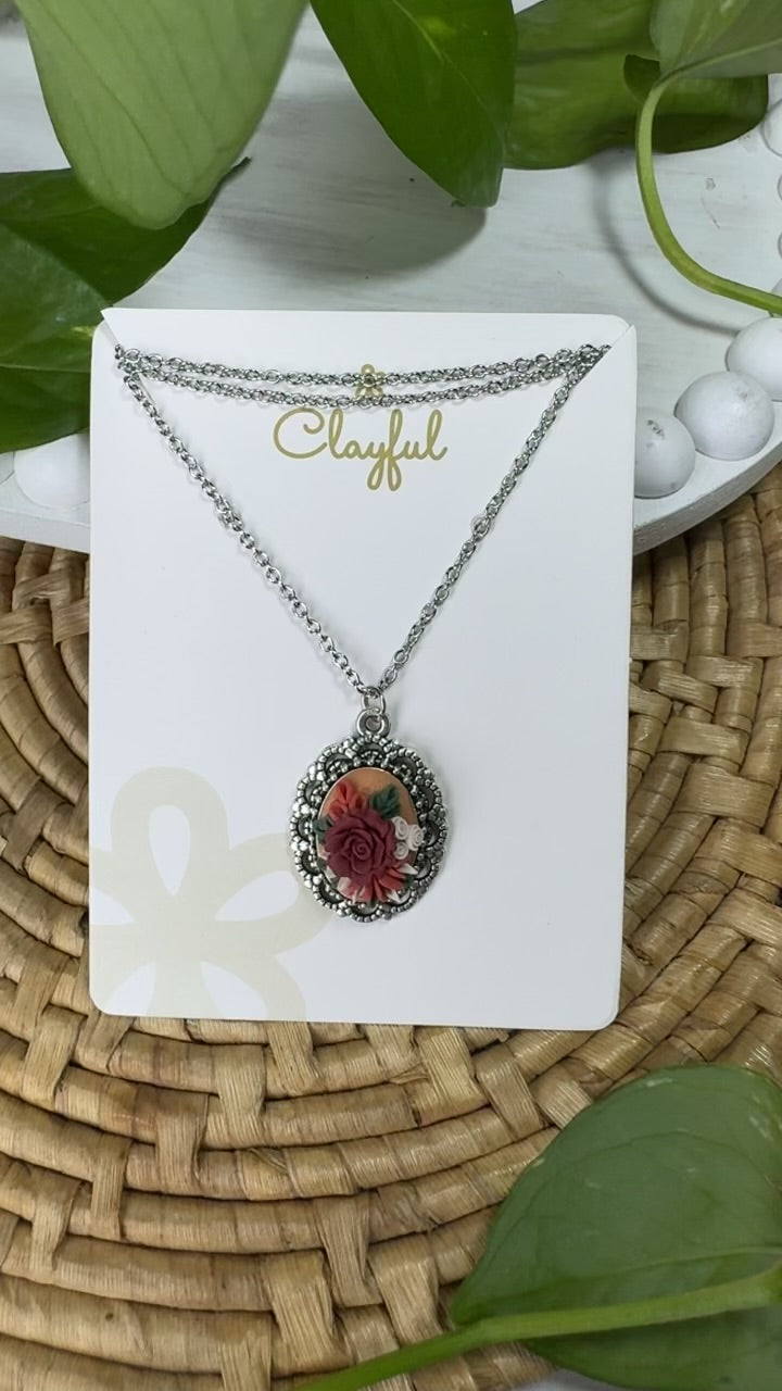 Clayful Vintage Rose Whisper Pendant