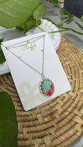 Clayful Aqua Rose Charm Pendant
