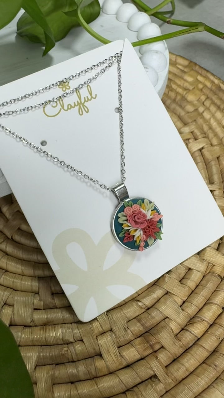 Clayful Petite Rose Garden Pendant