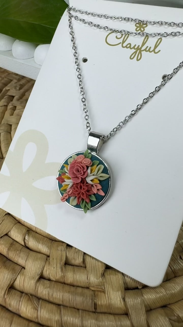 Clayful Petite Rose Garden Pendant