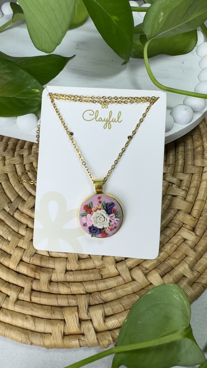 Clayful Ivory Blossom Charm Pendant