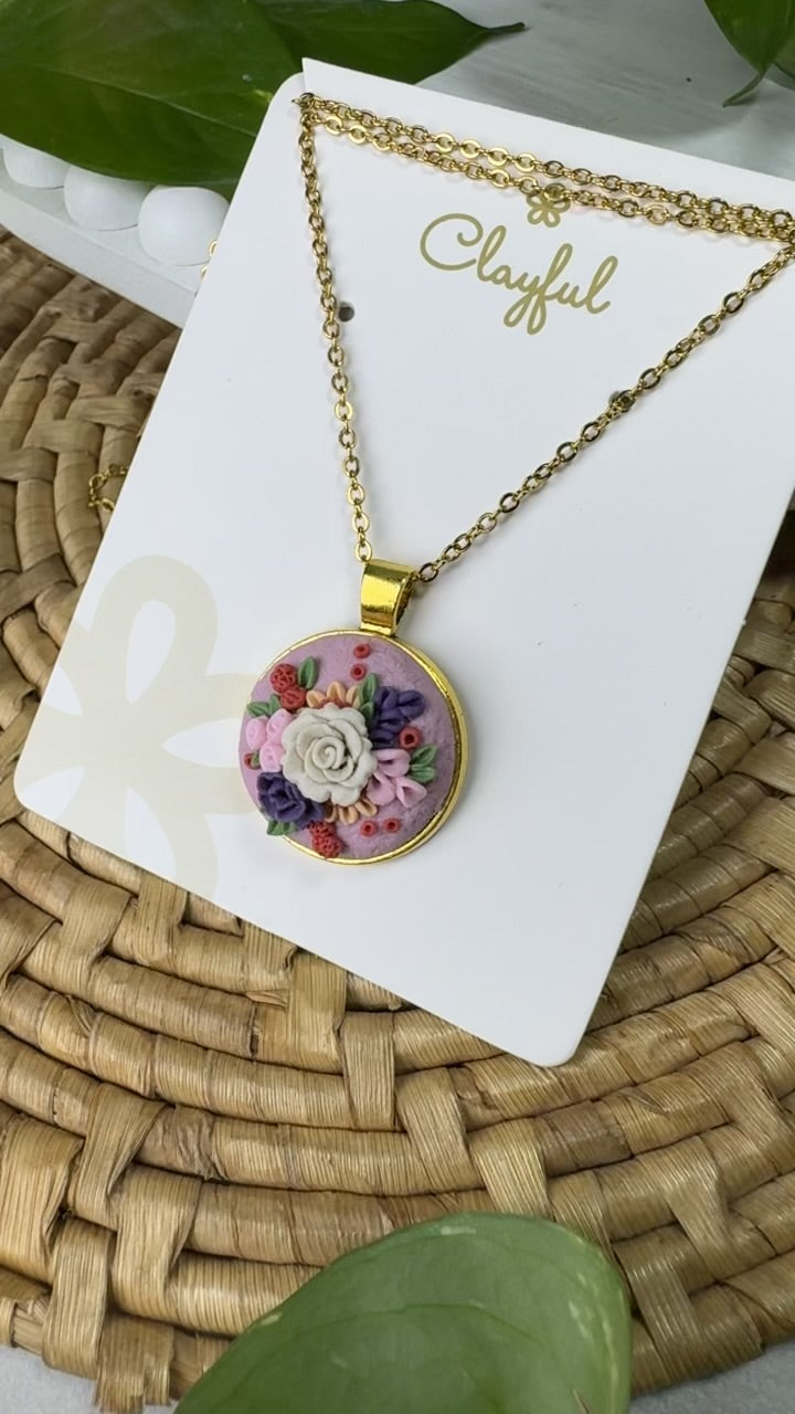 Clayful Ivory Blossom Charm Pendant