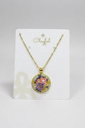 Clayful Lavender Daisy Charm Pendant Necklace