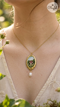 Hand painted Polymer Clay Mushroom Pendant